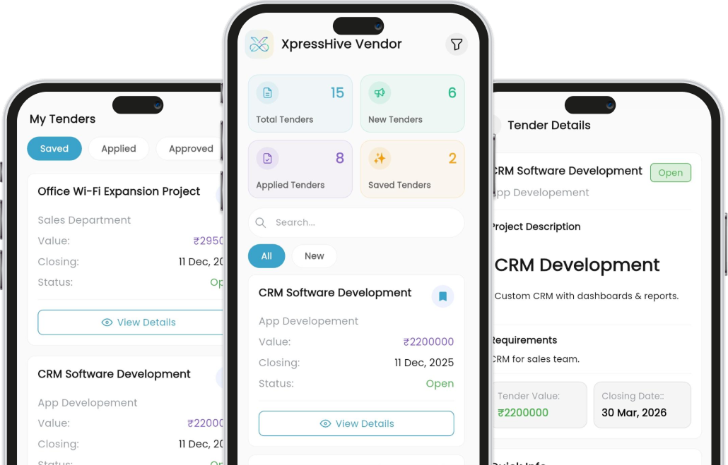 XpressHive HR dashboard showing attendance and payroll analytics